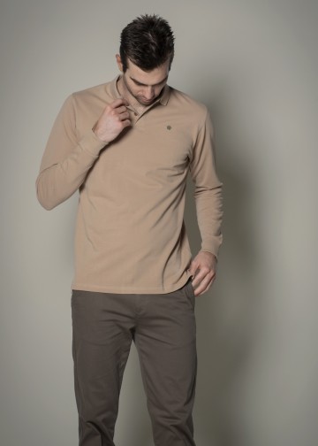 Longsleeves Polo Shirt Pique Fabric, OVERSIZE