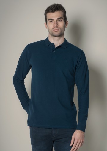 Longsleeves Polo Shirt Pique Fabric, OVERSIZE
