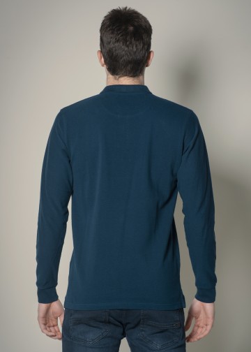 Longsleeves Polo Shirt Pique Fabric, OVERSIZE