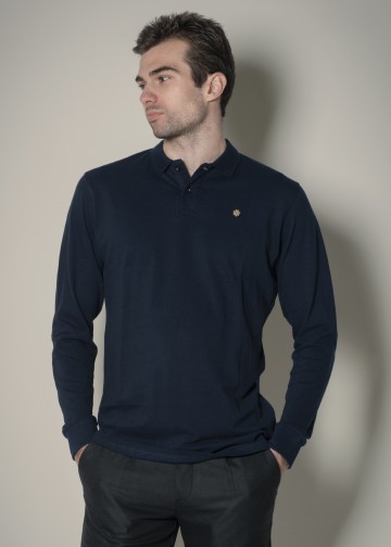 Longsleeves Polo Shirt Pique Fabric