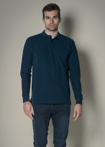Longsleeves Polo Shirt Pique Fabric, OVERSIZE