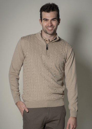 Half Zip Pullover, Cotton Knit
