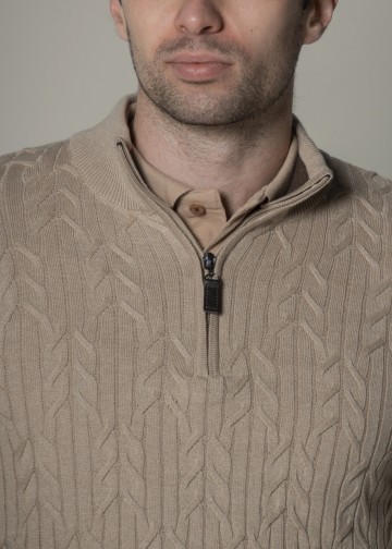 Half Zip Pullover, Cotton Knit