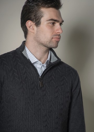Half Zip Pullover, Cotton Knit