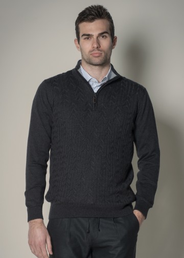 Half Zip Pullover, Cotton Knit