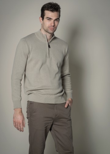 Half Zip Pullover, Cotton Knit