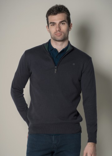 Half Zip Pullover, Cotton Knit