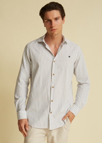 Striped Shirt, Linen look