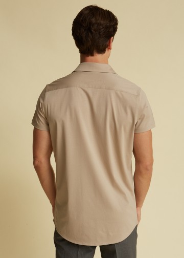 Short Sleeves Shirt by Cotton knitted fabric