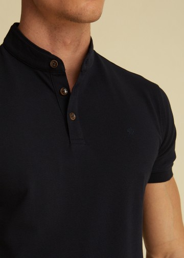 Mao Polo Shirt, Pima Cotton Pique Fabric