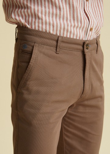 Chino Trousers by Cotton Pique Dobby fabric