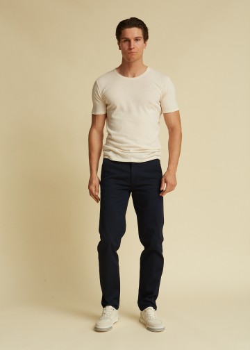 Chino Trousers by Cotton Pique Dobby fabric