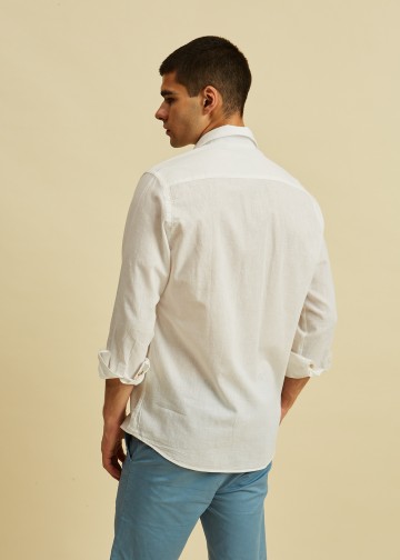 Solid Color Linen Shirt
