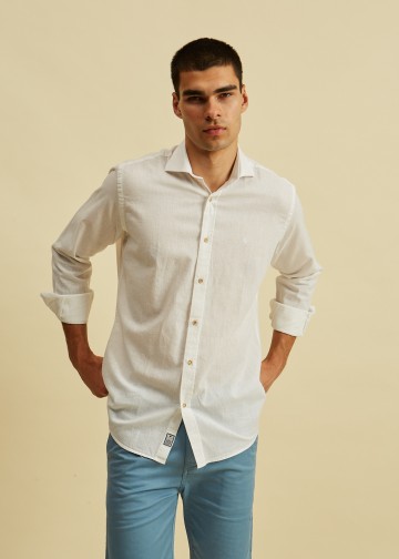 Solid Color Linen Shirt
