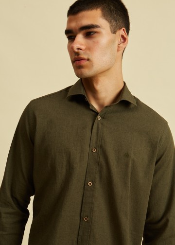 Solid Color Linen Shirt