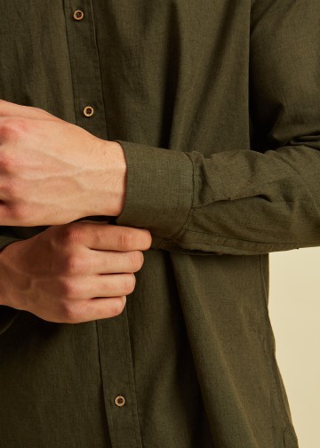 Solid Color Linen Shirt