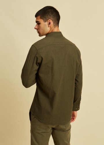 Solid Color Linen Shirt