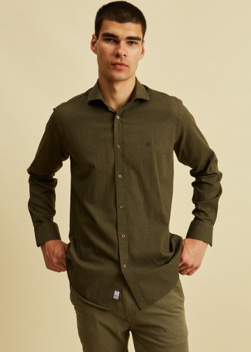 Solid Color Linen Shirt