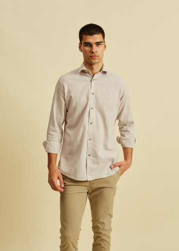 Solid Color Linen Shirt