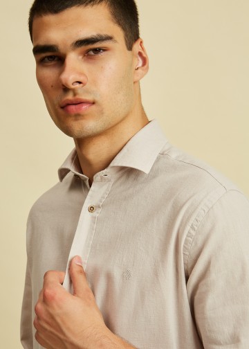Solid Color Linen Shirt