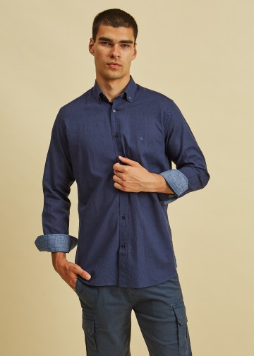 Solid Color Linen Blend Shirt, Button Down