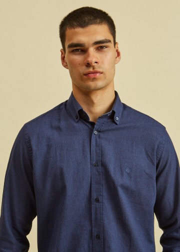 Solid Color Linen Blend Shirt, Button Down