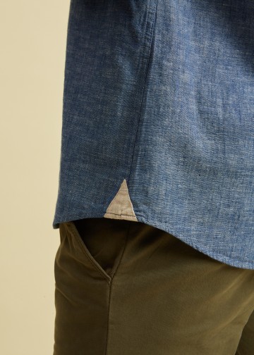 Solid Color Linen Blend Shirt, Button Down