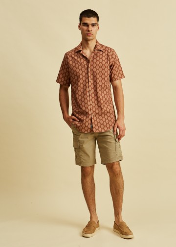 Short Sleeves Pattern Printed Shirt, Byron Collar
