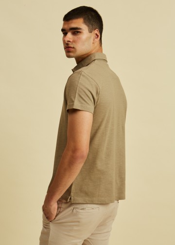 Polo Shirt, Slub Knitted Fabric