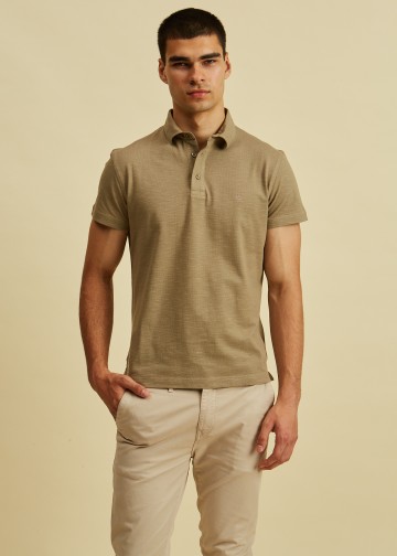 Polo Shirt, Slub Knitted Fabric