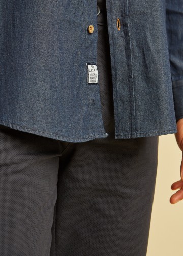Μονόχρωμο Πουκάμισο Denim