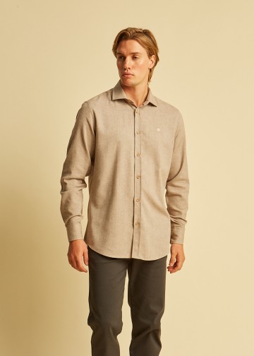 Solid Color Shirt, Herringbone