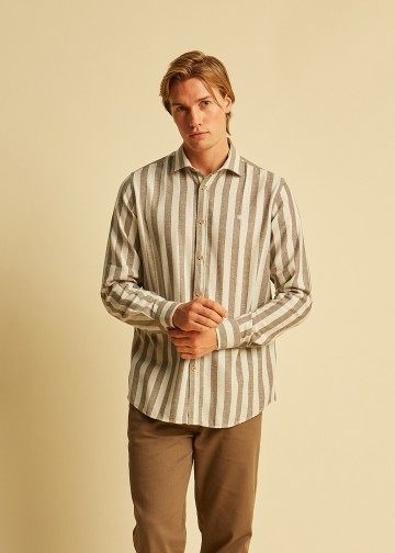 Striped Shirt, Melange Flannel