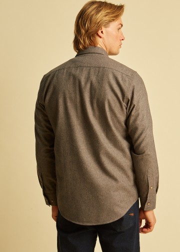 Solid Color Over-Shirt, Melange Flannel