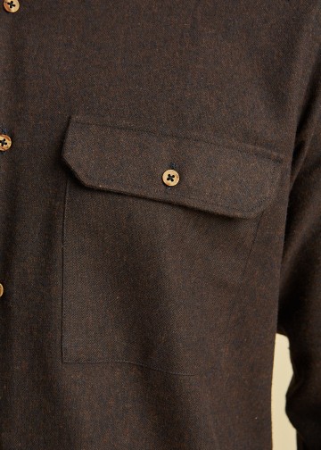 Solid Color Over-Shirt, Melange Flannel