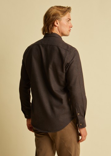 Solid Color Over-Shirt, Melange Flannel