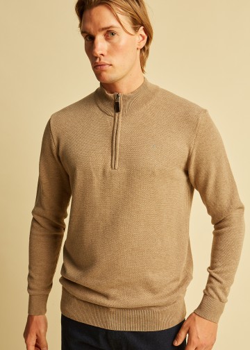 Half Zip Pullover, Cotton Knit