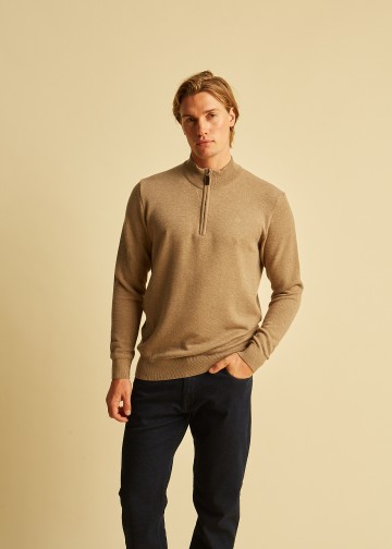 Half Zip Pullover, Cotton Knit