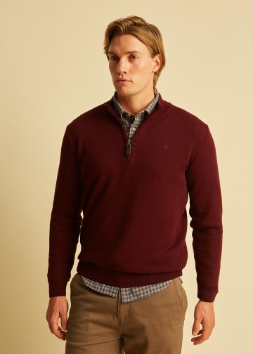 Half Zip Pullover, Cotton Knit