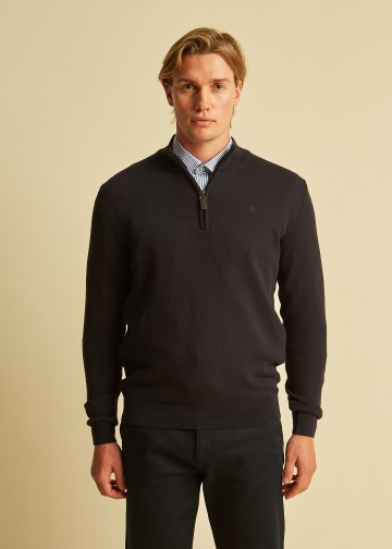 Half Zip Pullover, Cotton Knit