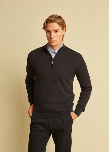 Half Zip Pullover, Cotton Knit
