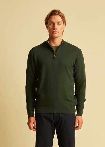 Half Zip Pullover, Cotton Knit