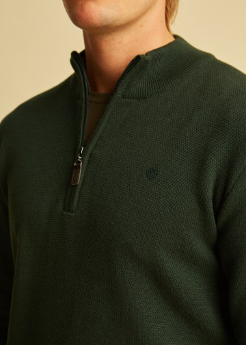 Half Zip Pullover, Cotton Knit