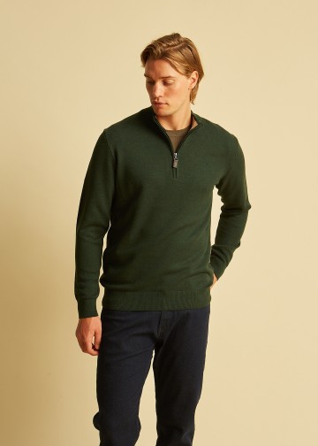 Half Zip Pullover, Cotton Knit