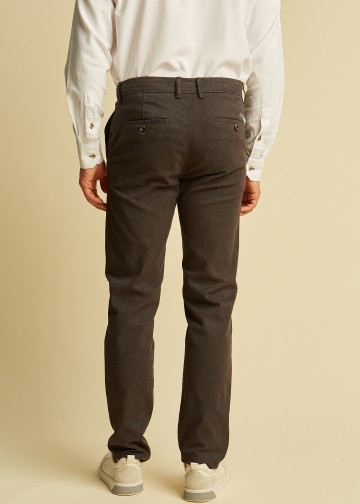 Chino Trousers by Cotton Blend Yarn Dyed Fabric