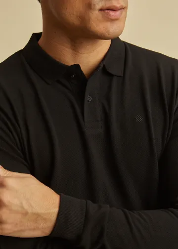 Longsleeves Polo Shirt, Pique Fabric