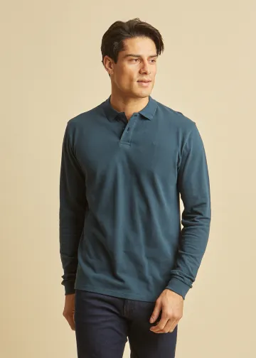 Longsleeves Polo Shirt, Pique Fabric