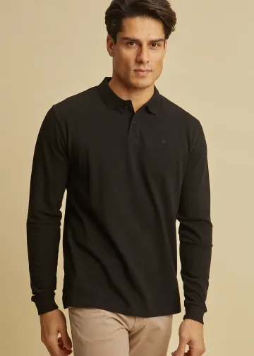 Longsleeves Polo Shirt, Pique Fabric