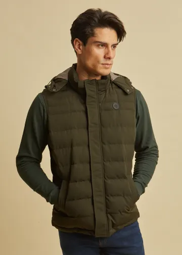 Padded Vest with Detachable Hood