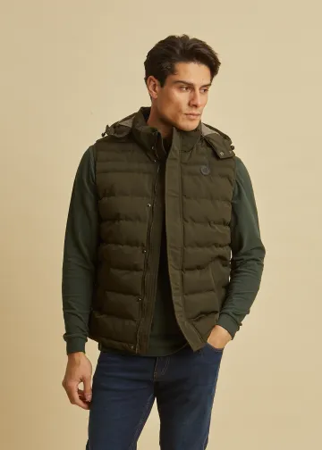 Padded Vest with Detachable Hood